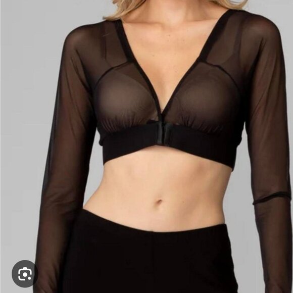 Joseph Ribkoff black shadow sheer cover up blouse - Picture 1 of 11